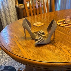 Betsey Johnson Glittering Gold Heels with Bow